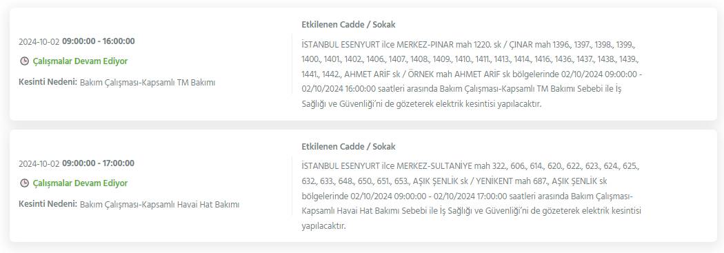 İstanbul'un 19 ilçesinde 8 saati bulacak elektrik kesintileri yaşanacak 13